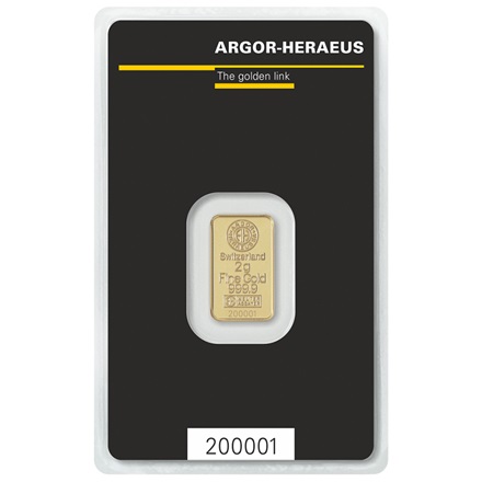 2 g Argor Heraeus/Münze Österreich aranylemez