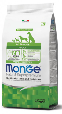 Monge Dog Speciality line All Breeds Adult Rabbit, rice&potatoes 2.5 kg