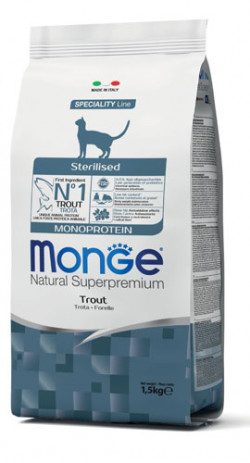 Monge Cat Sterilised Monoprotein – Trout 1,5 kg