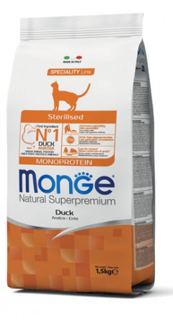Monge Cat Sterilised Monoprotein – Duck 1,5 kg