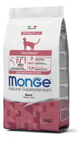 Monge Cat Sterilised Monoprotein – Beef 1,5 kg