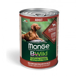 Monge Bwild Adult dog food Grain Free – Irregular cut chunks in gravy – Lamb with Pumpkin and Zucchini – Adult