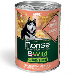 Monge Bwild Adult kutyakonzerv lazacos tökkel és cukkinivel (gabonamentes) 400 g