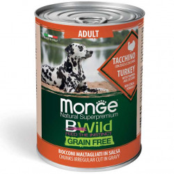 Monge Bwild Adult kutyakonzerv pulykás tökkel és cukkinivel (gabonamentes) 400 g