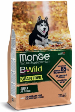 Monge Dog  Grain Free – Salmon with Peas – All Breeds Adult 12 kg
