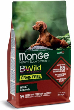 Monge Dog  Grain Free – Lamb with Potatoes and Peas – All Breeds Adult 2,5 kg