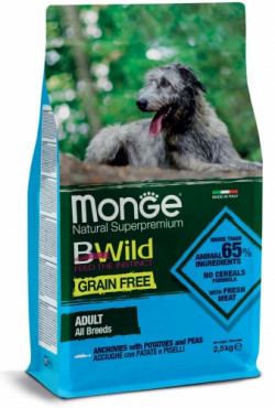 Monge Dog Grain Free – Anchovies with Potatoes and Peas – All Breeds Adult 12 kg
