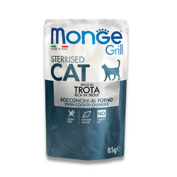 Monge Jelly Cat Pouch Grill 85g – Sterilized (Trout)